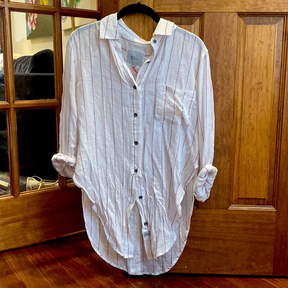Rails Oversized Pink and White Button Down